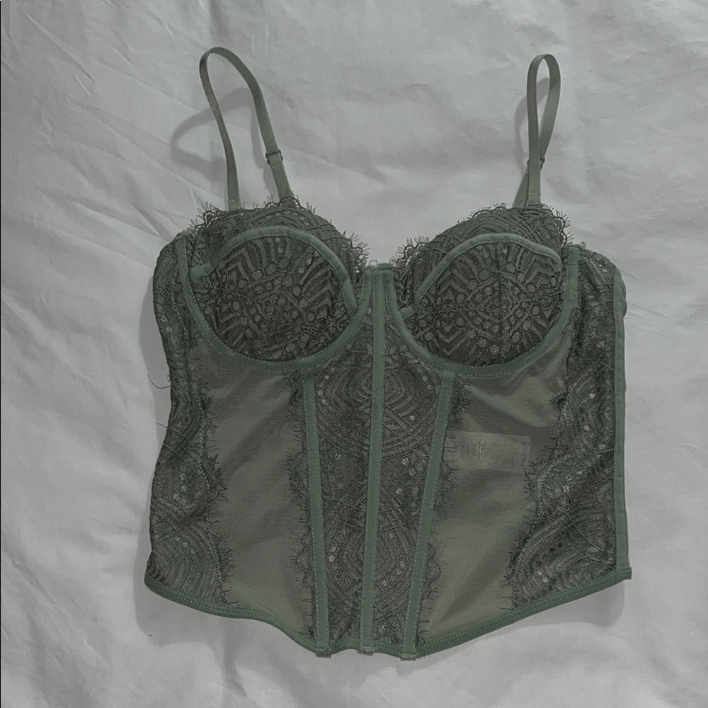 Garage Green Lace Corset